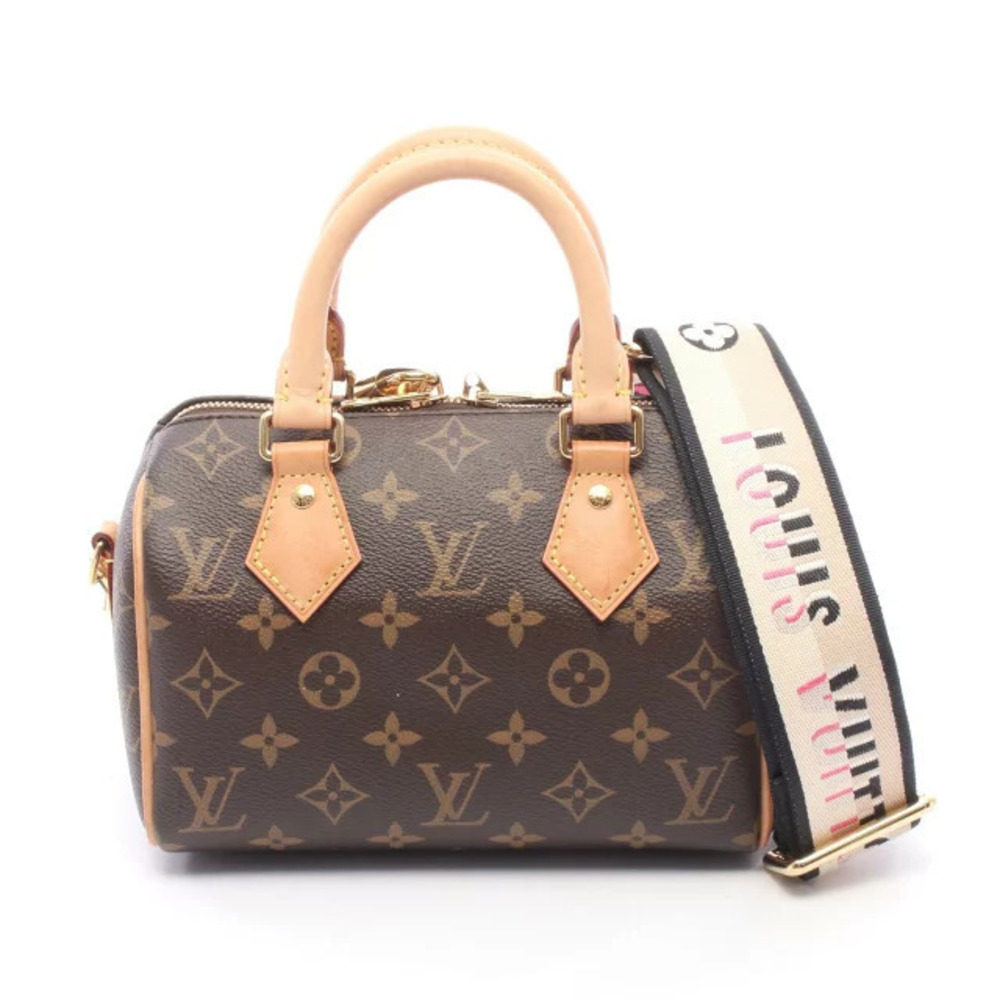 Louis Vuitton Speedy Bandouliere Monogram Handbag Canvas Leather Brown